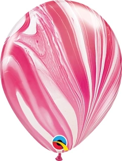11"/28cm Balónek Qualatex mramor červeno-bílý 1ks